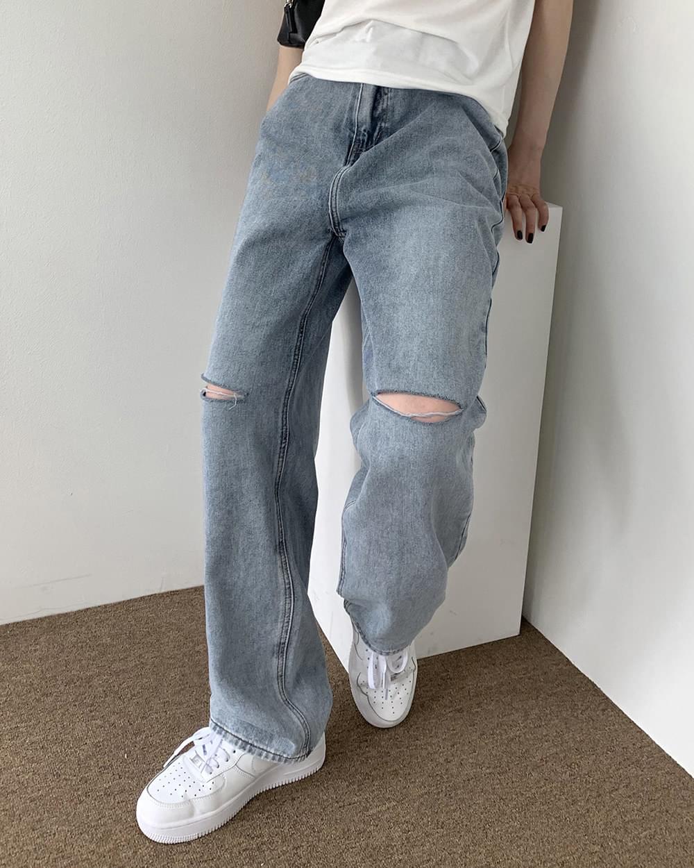 Wonderwonder グフチトチョンワイドライトブルーデニムパンツ Codibook