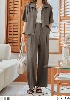Semi-Elasticized Waist Pleated Slacks