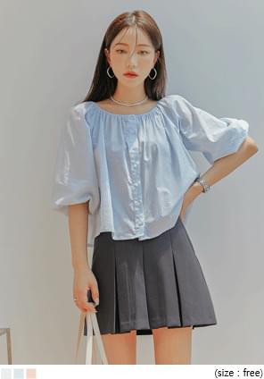 Button Front Swing Blouse