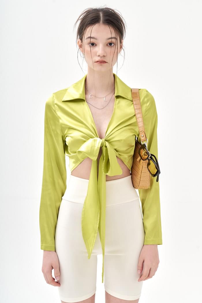 Lime Silky Blouse