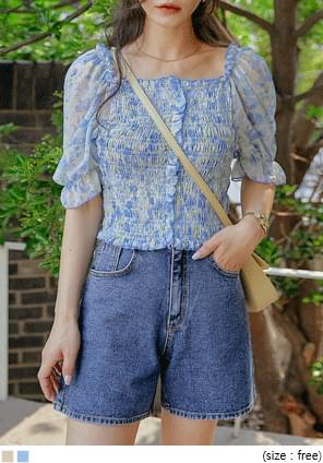 Floral Shirred Blouse