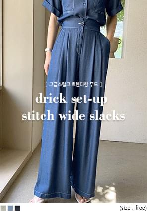 High Waist Pleated Wide Leg Slacks