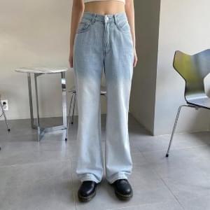 Pierbin two-tone wide denim pants