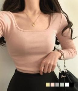 Pastel wide square neck T-shirt