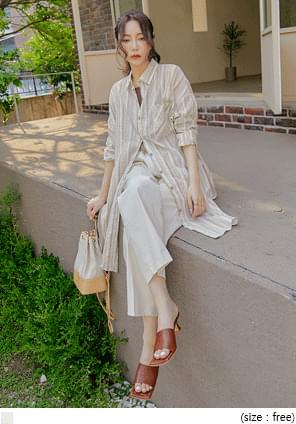 Stripe Pattern Long Shirt