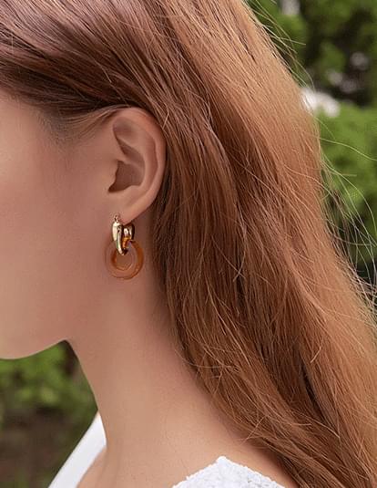 two-way mix circle earrings