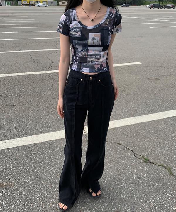 line slit Flared trousers