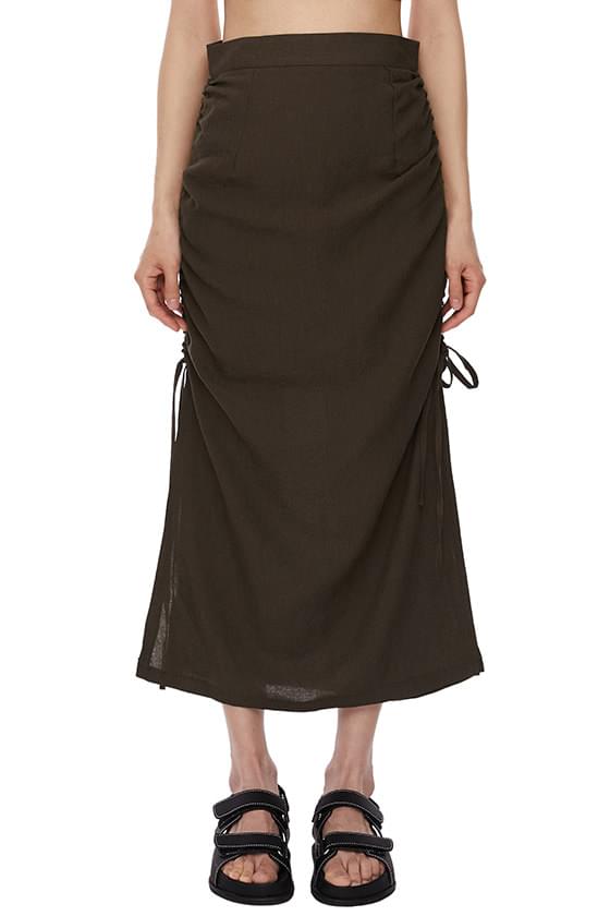 Muse side string long skirt