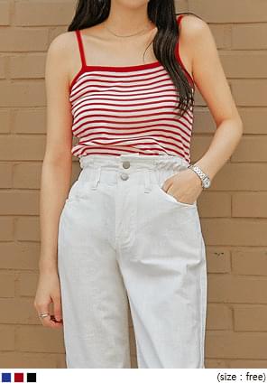 PLEDY STRIPE KNIT CARDIGAN SET