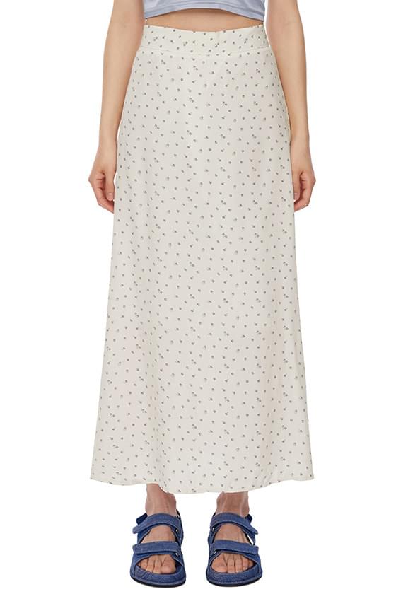 berry floral long skirt