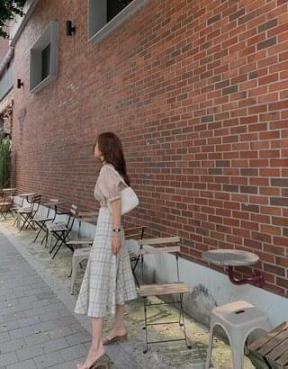bisque check skirt