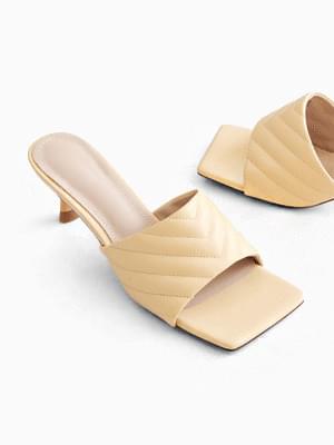 V-Qualting Mule Slippers 6cm