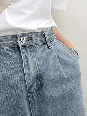 랜디핀턱와이드데님팬츠