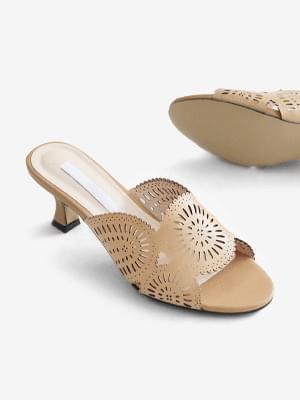 Circle Punching Mule Slippers 6cm
