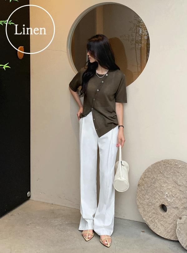 Diagonal Short Sleeve Knitwear