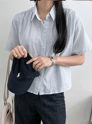 멜로디체크반팔셔츠(4color)