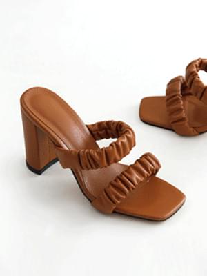 shy shirring mule slippers 9 cm
