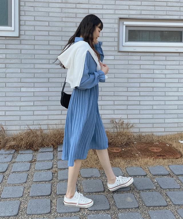 레일젠 플리츠 밴딩 원피스