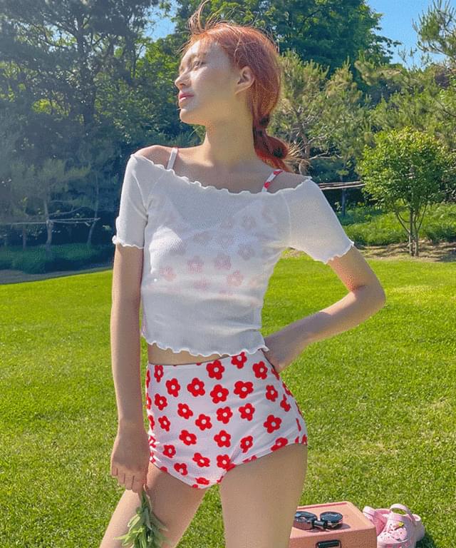 Ruben off-the-shoulder cropped T-shirt