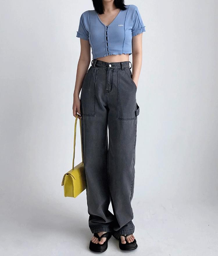 하이드 레투스 엣지 가디건 탑 (Sky Blue)하이드 아웃 포켓 데님 팬츠(Grey)