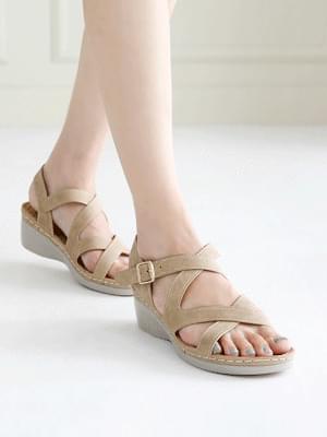 2X Lightweight Wedge Velcro Sandals 5cm