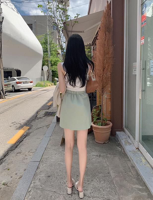four rib mini pleated skirt