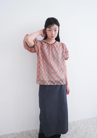bubble check blouse (2colors)