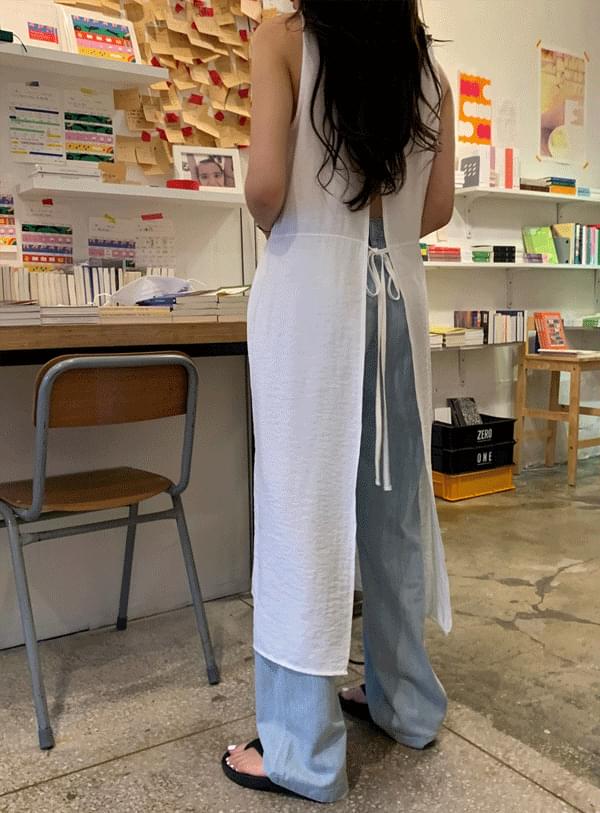 細肩帶緞面洋裝