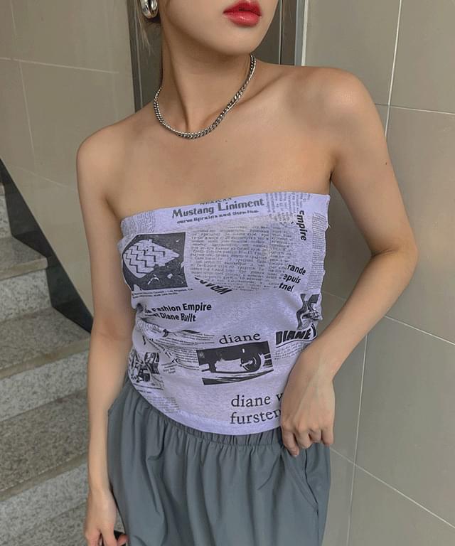 페이퍼 프린팅 탱크탑