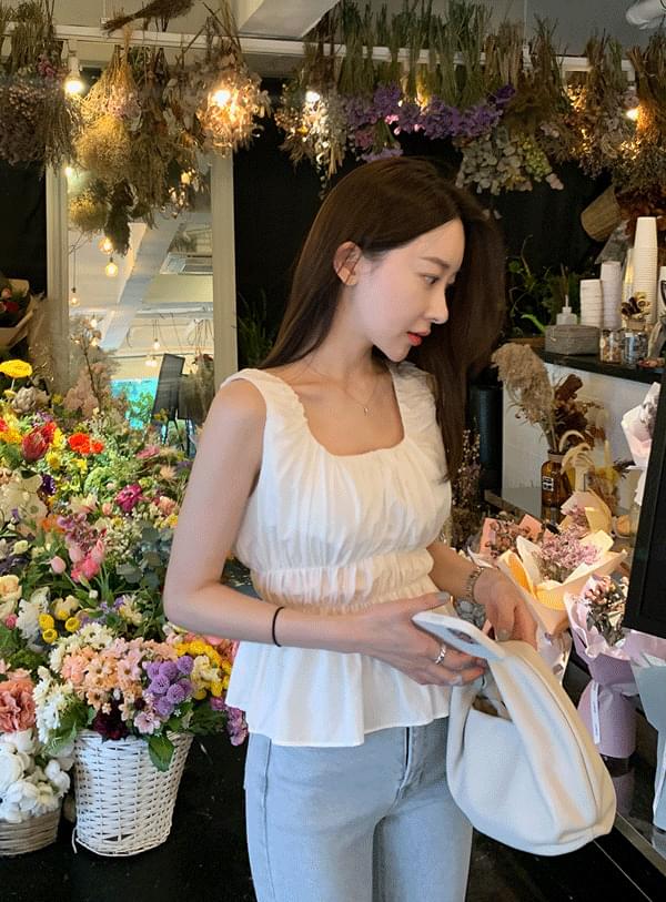 Ruffle Shirring Sleeveless