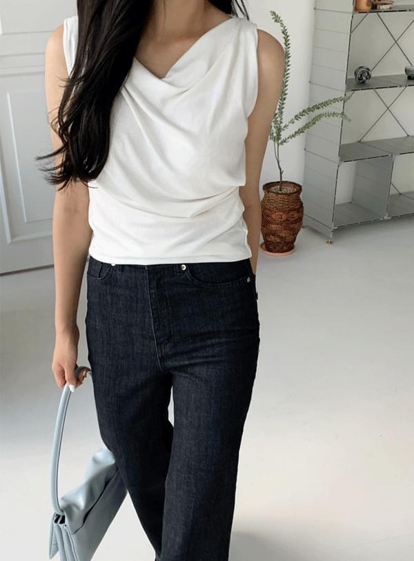 piece draped sleeveless