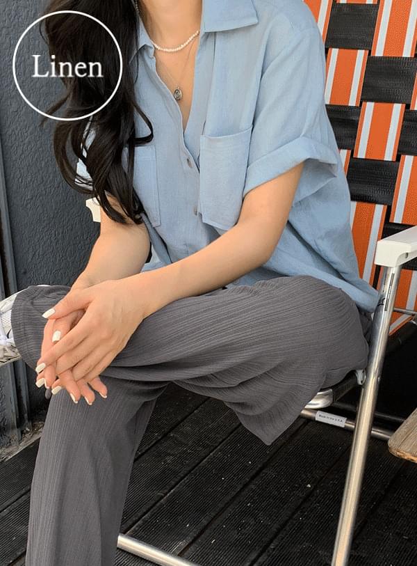 Lena open collar shirt