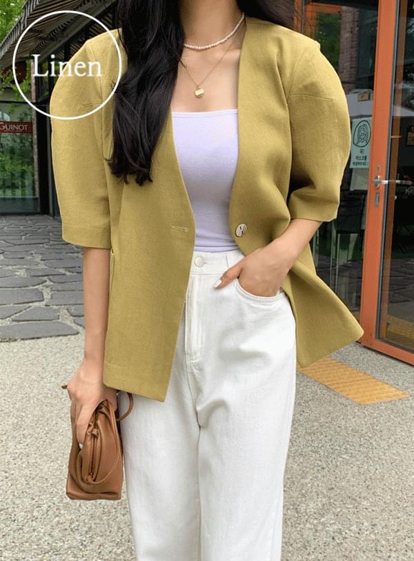 one button balloon jacket