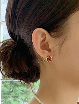Circle Gemstone Earrings