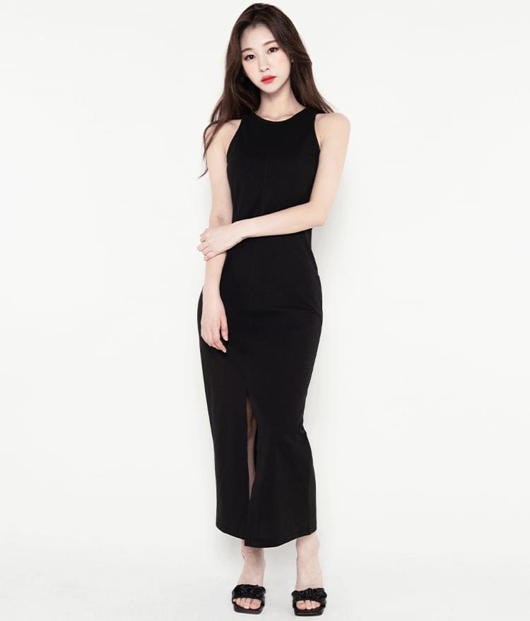 앞트임 롱 나시 원피스