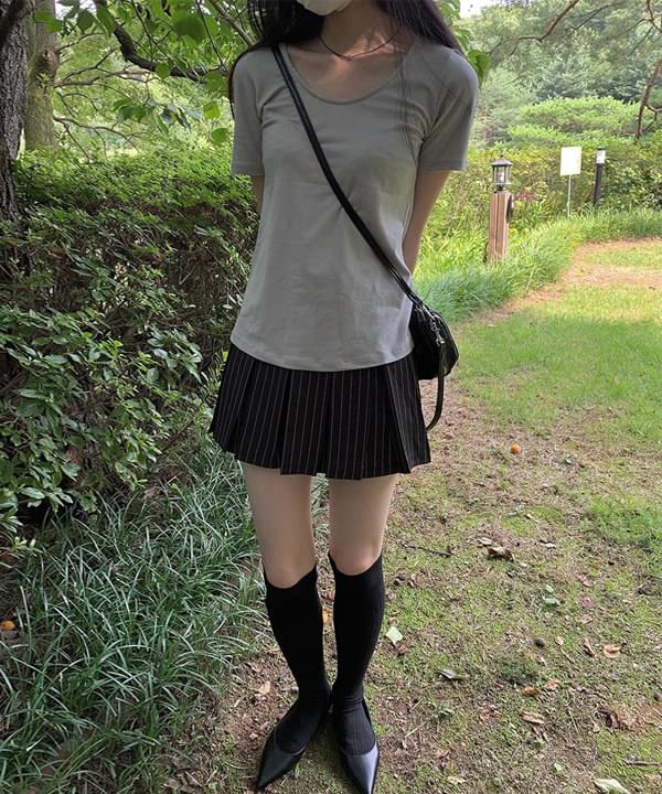 연그레이 프라 반팔티셔츠