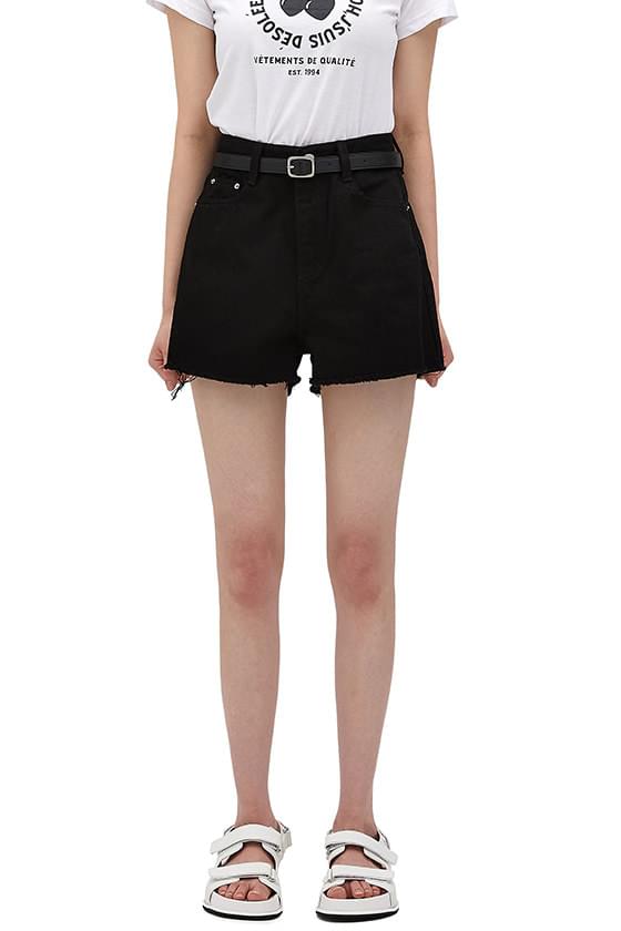 permill damage denim shorts 短裤