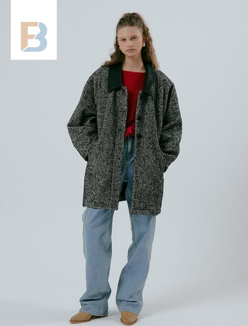 레더카라 헤링본하프코트