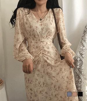 헤라 플라워 셔링 롱 원피스