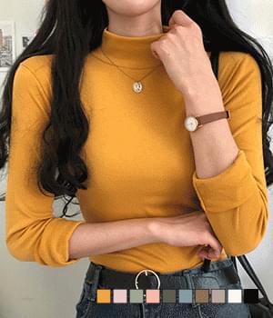 부드러운 반목폴라 티셔츠