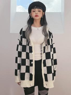 Checkerletto Knitwear Cardigan
