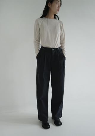 double pintuck cotton pants