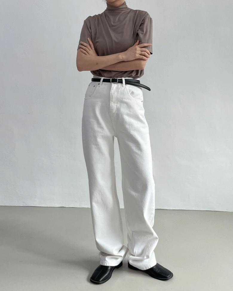 Roll Up High Waist Long Wide Pants