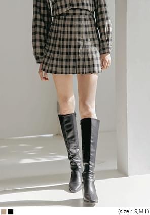 BONET SET-UP CHECK PLEATS PANTS SKIRT