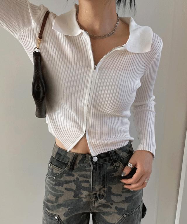 블런드 투웨이 카라 집업