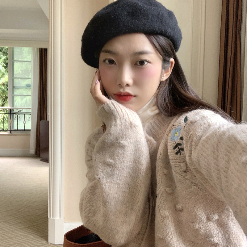 긴팔 티셔츠 브라운 색상 이미지-S1L27