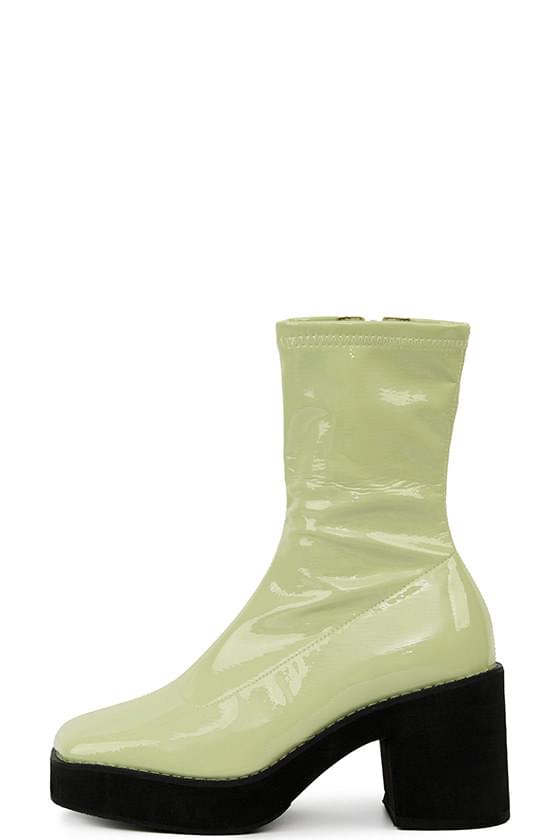 sherbet enamel ankle boots