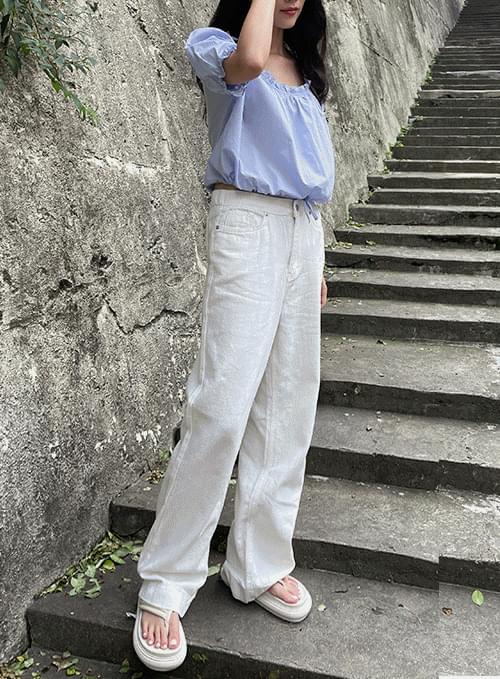Summer Banding Linen Straight Fit Pants