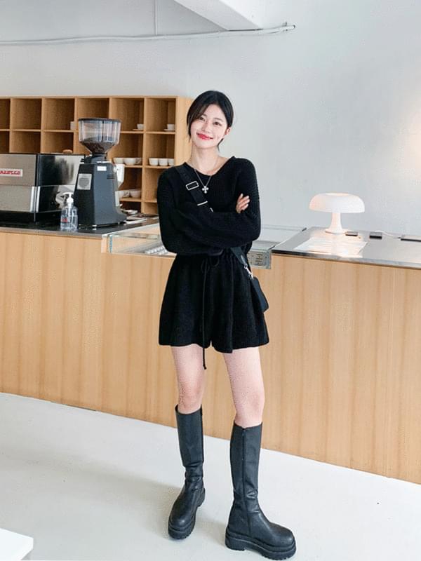 하니 니트 점프수트
