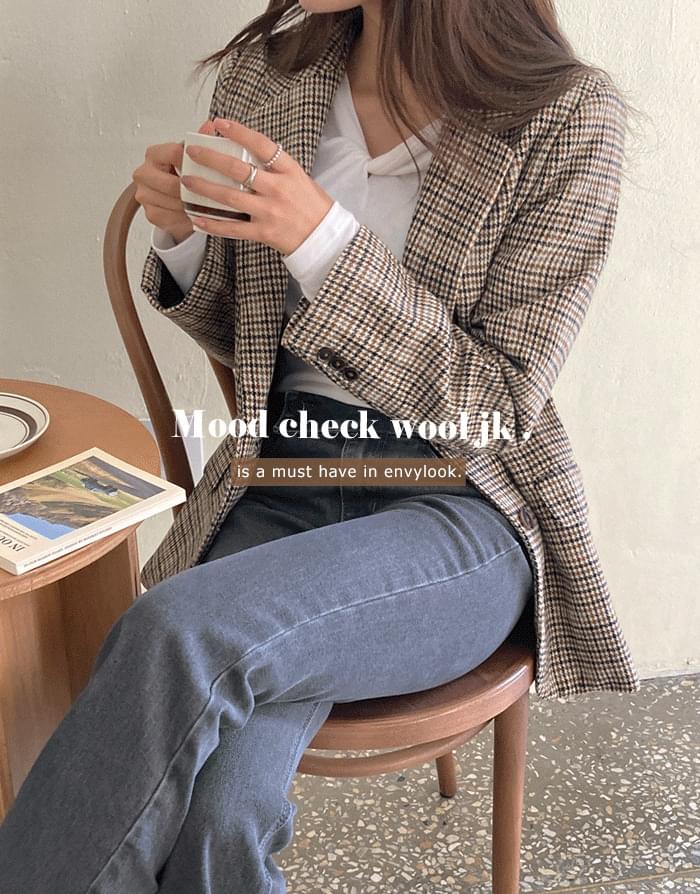 mood check wool jacket